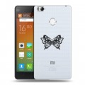 Полупрозрачный дизайнерский пластиковый чехол для Xiaomi Mi4S прозрачные Бабочки 