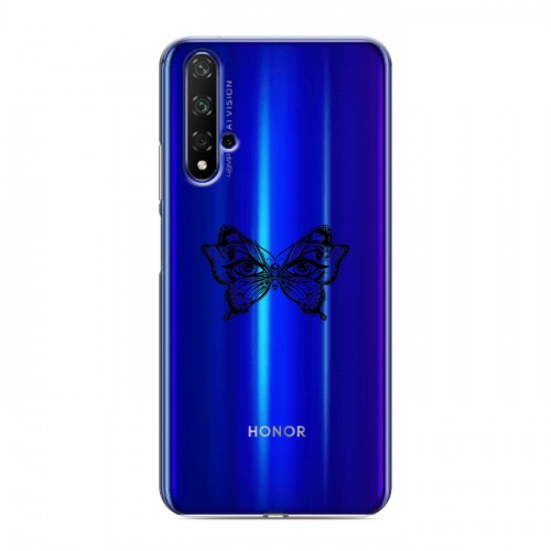 Полупрозрачный дизайнерский пластиковый чехол для Huawei Honor 20 прозрачные Бабочки 