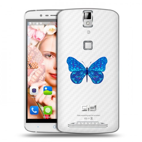 Полупрозрачный дизайнерский пластиковый чехол для Elephone P8000 прозрачные Бабочки 