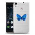 Полупрозрачный дизайнерский пластиковый чехол для Huawei Y6II прозрачные Бабочки 