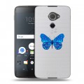 Полупрозрачный дизайнерский пластиковый чехол для Blackberry DTEK60 прозрачные Бабочки 