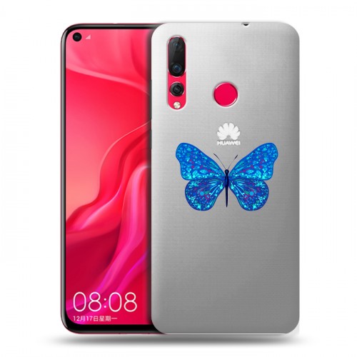 Полупрозрачный дизайнерский пластиковый чехол для Huawei Nova 4 прозрачные Бабочки 