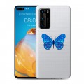 Полупрозрачный дизайнерский пластиковый чехол для Huawei P40 прозрачные Бабочки 