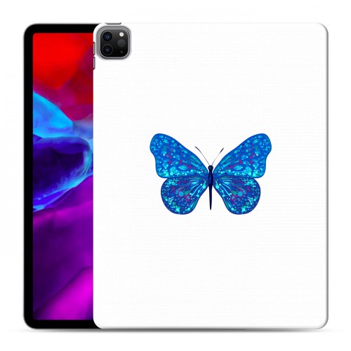 Полупрозрачный дизайнерский пластиковый чехол для Ipad Pro 12.9 (2020) прозрачные Бабочки 