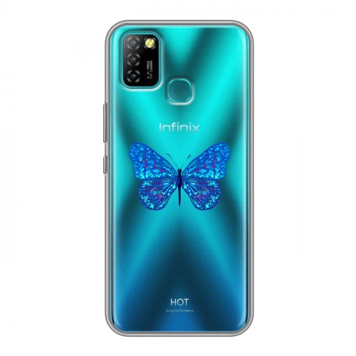 Полупрозрачный дизайнерский пластиковый чехол для Infinix Hot 10 Lite прозрачные Бабочки 
