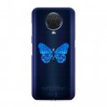 Полупрозрачный дизайнерский пластиковый чехол для Nokia G20 прозрачные Бабочки 