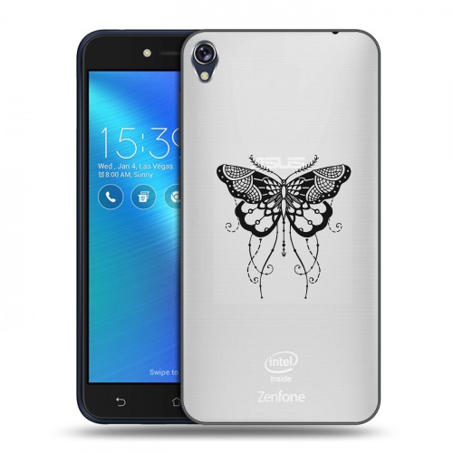 Полупрозрачный дизайнерский силиконовый чехол для Asus ZenFone Live прозрачные Бабочки 