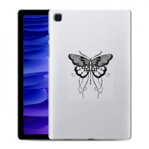 Полупрозрачный дизайнерский пластиковый чехол для Samsung Galaxy Tab A7 10.4 (2020) прозрачные Бабочки 