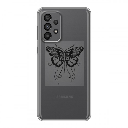 Полупрозрачный дизайнерский силиконовый чехол для Samsung Galaxy A73 5G прозрачные Бабочки 
