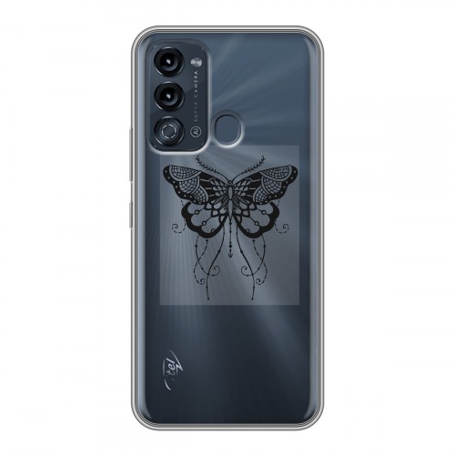 Полупрозрачный дизайнерский силиконовый чехол для Itel Vision 3 прозрачные Бабочки 