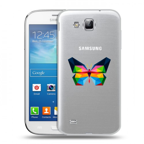 Полупрозрачный дизайнерский пластиковый чехол для Samsung Galaxy Premier прозрачные Бабочки 