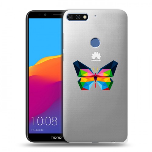 Полупрозрачный дизайнерский пластиковый чехол для Huawei Honor 7C Pro прозрачные Бабочки 