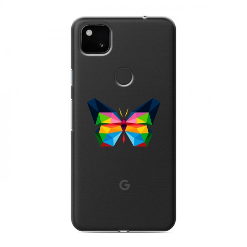 Полупрозрачный дизайнерский пластиковый чехол для Google Pixel 4a прозрачные Бабочки 