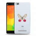 Полупрозрачный дизайнерский пластиковый чехол для Xiaomi Mi4i прозрачные Бабочки 