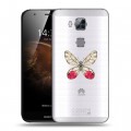 Полупрозрачный дизайнерский силиконовый чехол для Huawei G8 прозрачные Бабочки 