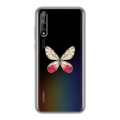 Полупрозрачный дизайнерский силиконовый чехол для Huawei Y8p прозрачные Бабочки 