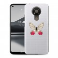 Полупрозрачный дизайнерский силиконовый чехол для Nokia 3.4 прозрачные Бабочки 