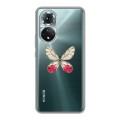 Полупрозрачный дизайнерский пластиковый чехол для Huawei Honor 50 прозрачные Бабочки 