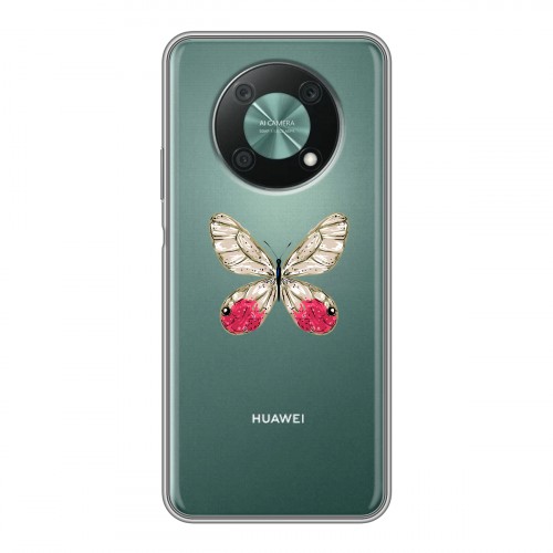 Полупрозрачный дизайнерский пластиковый чехол для Huawei Nova Y90 прозрачные Бабочки 