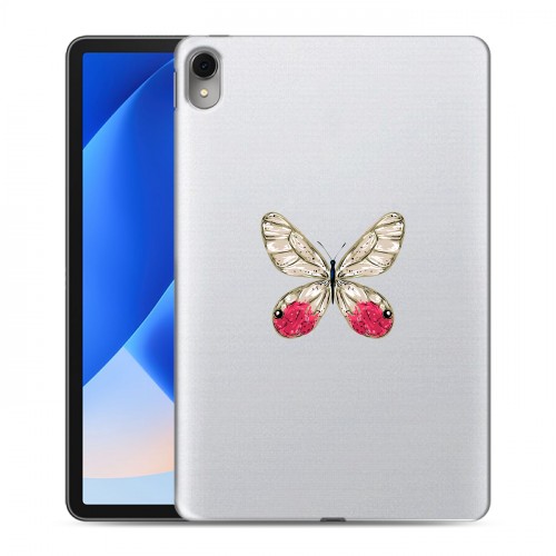 Полупрозрачный дизайнерский силиконовый чехол для Huawei MatePad 11 (2023) прозрачные Бабочки 
