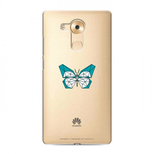 Полупрозрачный дизайнерский пластиковый чехол для Huawei Mate 8 прозрачные Бабочки 