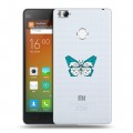 Полупрозрачный дизайнерский пластиковый чехол для Xiaomi Mi4S прозрачные Бабочки 