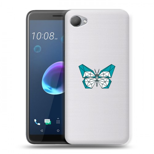 Полупрозрачный дизайнерский пластиковый чехол для HTC Desire 12 прозрачные Бабочки 