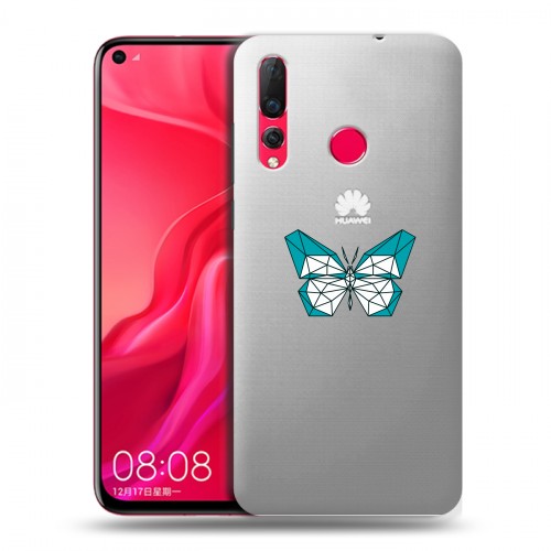 Полупрозрачный дизайнерский пластиковый чехол для Huawei Nova 4 прозрачные Бабочки 