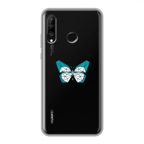 Полупрозрачный дизайнерский силиконовый чехол для Huawei P30 Lite прозрачные Бабочки 