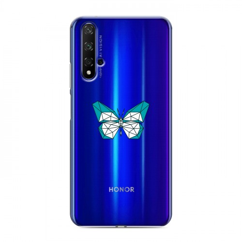 Полупрозрачный дизайнерский силиконовый чехол для Huawei Honor 20 прозрачные Бабочки 