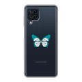 Полупрозрачный дизайнерский пластиковый чехол для Samsung Galaxy A22 прозрачные Бабочки 