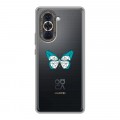Полупрозрачный дизайнерский силиконовый чехол для Huawei Nova 10 прозрачные Бабочки 