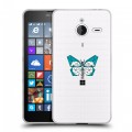 Полупрозрачный дизайнерский пластиковый чехол для Microsoft Lumia 640 XL прозрачные Бабочки 