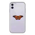 Полупрозрачный дизайнерский силиконовый чехол для Iphone 11 прозрачные Бабочки 