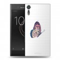 Полупрозрачный дизайнерский пластиковый чехол для Sony Xperia XZs прозрачные Бабочки 