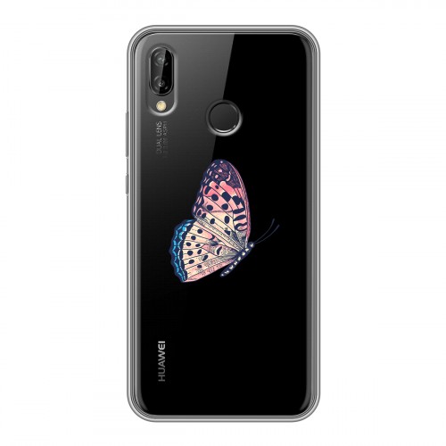 Полупрозрачный дизайнерский пластиковый чехол для Huawei P20 Lite прозрачные Бабочки 