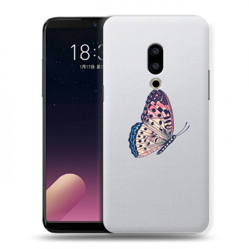 Полупрозрачный дизайнерский пластиковый чехол для Meizu 15 Plus прозрачные Бабочки 