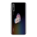 Полупрозрачный дизайнерский силиконовый чехол для Huawei Y8p прозрачные Бабочки 