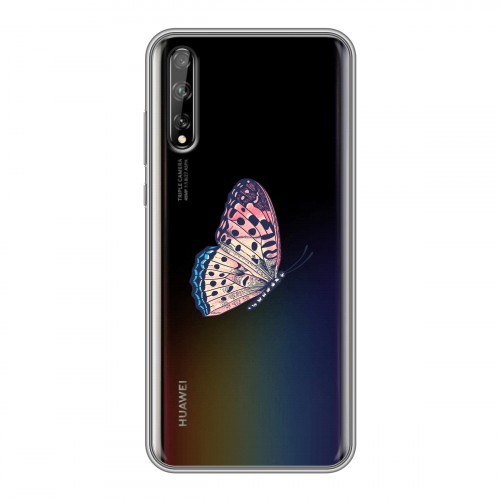 Полупрозрачный дизайнерский силиконовый чехол для Huawei Y8p прозрачные Бабочки 