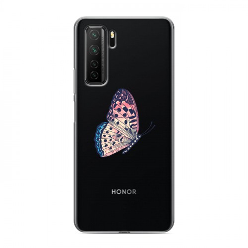 Полупрозрачный дизайнерский силиконовый с усиленными углами чехол для Huawei Honor 30S прозрачные Бабочки 