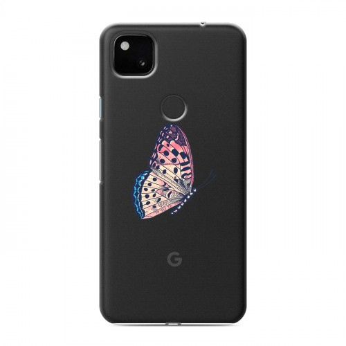 Полупрозрачный дизайнерский пластиковый чехол для Google Pixel 4a прозрачные Бабочки 