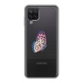 Полупрозрачный дизайнерский пластиковый чехол для Samsung Galaxy A12 прозрачные Бабочки 