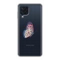 Полупрозрачный дизайнерский пластиковый чехол для Samsung Galaxy A22 прозрачные Бабочки 