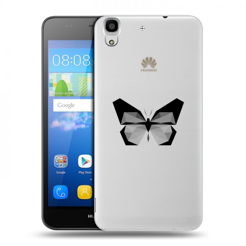 Полупрозрачный дизайнерский пластиковый чехол для Huawei Y6 прозрачные Бабочки 