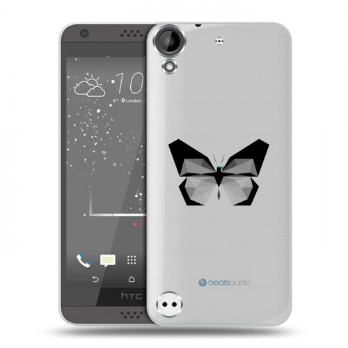 Полупрозрачный дизайнерский пластиковый чехол для HTC Desire 530 прозрачные Бабочки 