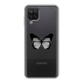 Полупрозрачный дизайнерский силиконовый чехол для Samsung Galaxy A12 прозрачные Бабочки 