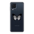 Полупрозрачный дизайнерский пластиковый чехол для Samsung Galaxy A22 прозрачные Бабочки 