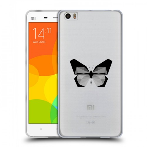 Полупрозрачный дизайнерский силиконовый чехол для Xiaomi Mi Note прозрачные Бабочки 