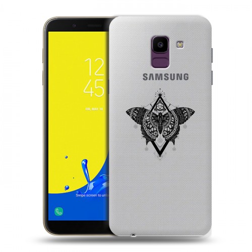 Полупрозрачный дизайнерский пластиковый чехол для Samsung Galaxy J6 прозрачные Бабочки 