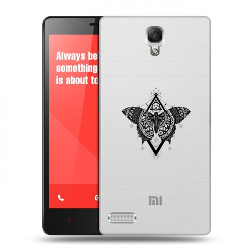 Полупрозрачный дизайнерский пластиковый чехол для Xiaomi RedMi Note прозрачные Бабочки 